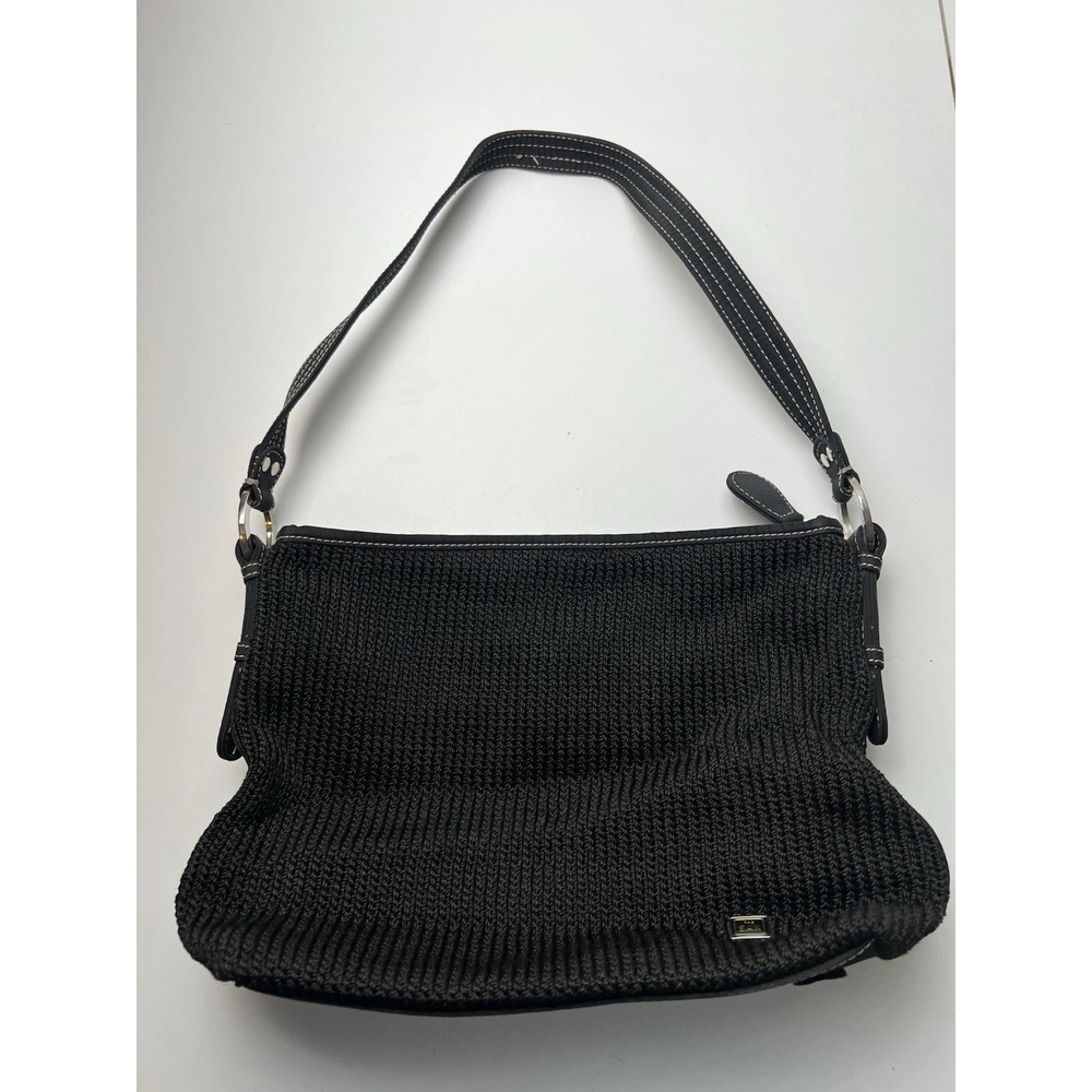 The SAK Original Black Knit/Crochet Single Handle Shoulder Bag Purse